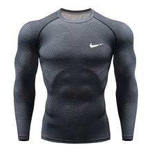 Charger l&#39;image dans la galerie, 2019 Running Shirt Men 3D Print Gym Fitness Rashguard MMA Long Sleeve Running T-Shirt Brand Bodybuilding workout Shirts Tops