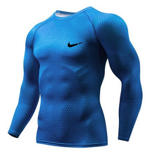 Charger l&#39;image dans la galerie, 2019 Running Shirt Men 3D Print Gym Fitness Rashguard MMA Long Sleeve Running T-Shirt Brand Bodybuilding workout Shirts Tops