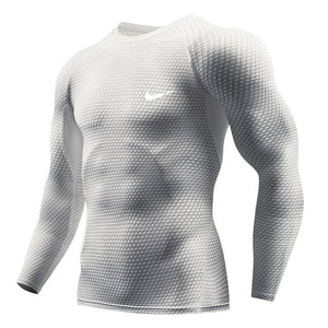 2019 Running Shirt Men 3D Print Gym Fitness Rashguard MMA Long Sleeve Running T-Shirt Brand Bodybuilding workout Shirts Tops