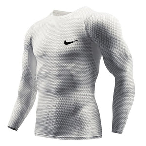 2019 Running Shirt Men 3D Print Gym Fitness Rashguard MMA Long Sleeve Running T-Shirt Brand Bodybuilding workout Shirts Tops