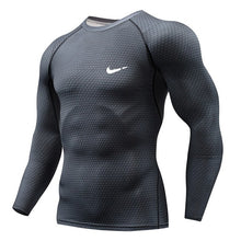 Charger l&#39;image dans la galerie, 2019 Running Shirt Men 3D Print Gym Fitness Rashguard MMA Long Sleeve Running T-Shirt Brand Bodybuilding workout Shirts Tops