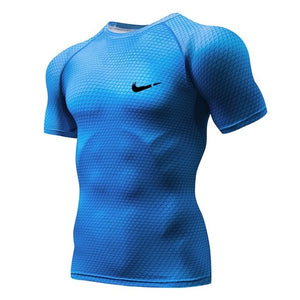 2019 Running Shirt Men 3D Print Gym Fitness Rashguard MMA Long Sleeve Running T-Shirt Brand Bodybuilding workout Shirts Tops