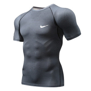 2019 Running Shirt Men 3D Print Gym Fitness Rashguard MMA Long Sleeve Running T-Shirt Brand Bodybuilding workout Shirts Tops