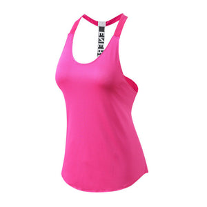 Women Casual Loose Sports T-Shirts Hollow Out Sleeveless Fitness Vest Workout Running Sports Top Yoga Crop Top Gym Clothing