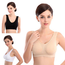 Charger l'image dans la galerie, Womens Thin No Mat Athletic Vest Cotton Fitness Sports Yoga Stretch Bra Push Up Breathable Bras