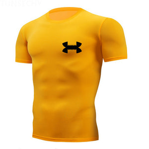 Shirt Homme Running Men Designer Quick Dry T-Shirts Running Slim Fit Tops Tees Sport Men's Fitness Gym T Shirts Muscle Tee 2019