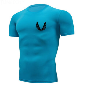 Shirt Homme Running Men Designer Quick Dry T-Shirts Running Slim Fit Tops Tees Sport Men's Fitness Gym T Shirts Muscle Tee 2019