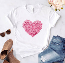 Charger l'image dans la galerie, pink heart flower Print Women tshirt Cotton Casual Funny t shirt Gift 90s Lady Yong Girl Drop Ship S-894