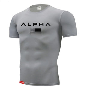 2019 Men's compression running T-shirt men jogging gym t shirt quick dry tight t-shirt mens printing fitness sport T-Shirt S-4XL