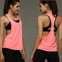 Charger l'image dans la galerie, Women Sports Raceback Tank Top  Loose Running Gym Fitness  Workout Vest Quick Dry shirt Top Athletic Singlet forTraining