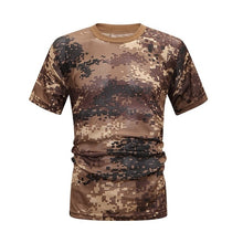 Charger l'image dans la galerie, Camouflage Quick Dry Breathable T-Shirt Tights Army Tactical T-shirt Mens Compression Shirt Fitness Body building Short Sleeves