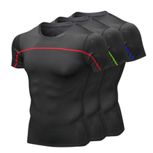 Charger l&#39;image dans la galerie, Sport Running Short Men T-shirt Compression Shirt workout Jogging tshirt Men Train Fitness Jersey Breathable gym shirts