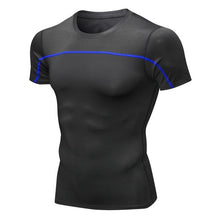 Charger l&#39;image dans la galerie, Sport Running Short Men T-shirt Compression Shirt workout Jogging tshirt Men Train Fitness Jersey Breathable gym shirts