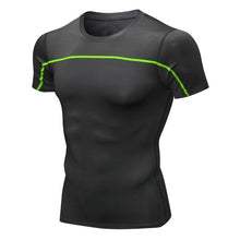 Charger l&#39;image dans la galerie, Sport Running Short Men T-shirt Compression Shirt workout Jogging tshirt Men Train Fitness Jersey Breathable gym shirts