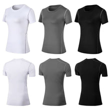Charger l'image dans la galerie, Women Tight-fitting Stretch Fitness Wicking Breathable Short Sleeve Loose Yoga Running Workout Activewear Comfort T-shirt