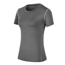 Charger l'image dans la galerie, Women Tight-fitting Stretch Fitness Wicking Breathable Short Sleeve Loose Yoga Running Workout Activewear Comfort T-shirt