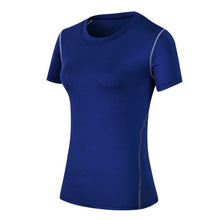 Charger l'image dans la galerie, Women Tight-fitting Stretch Fitness Wicking Breathable Short Sleeve Loose Yoga Running Workout Activewear Comfort T-shirt
