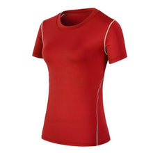 Charger l'image dans la galerie, Women Tight-fitting Stretch Fitness Wicking Breathable Short Sleeve Loose Yoga Running Workout Activewear Comfort T-shirt