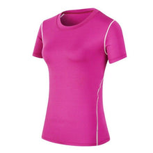 Charger l'image dans la galerie, Women Tight-fitting Stretch Fitness Wicking Breathable Short Sleeve Loose Yoga Running Workout Activewear Comfort T-shirt
