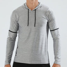 Charger l'image dans la galerie, Plain Sport T Shirts Men Long Sleeve Hooded Caps Comfortable Thin Fabric Anti-Sweat Workout Running Top Male Fitness Gym Wear