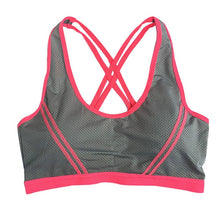 Charger l&#39;image dans la galerie, New Women Sports Bra Padded Cropped Tank Top Athletic Vest Gym Fitness Stretch Workout Yoga Tops Cross-Belt Seamless Running Bra