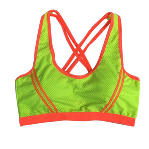 New Women Sports Bra Padded Cropped Tank Top Athletic Vest Gym Fitness Stretch Workout Yoga Tops Cross-Belt Seamless Running Bra