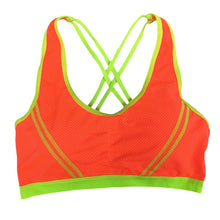 Charger l&#39;image dans la galerie, New Women Sports Bra Padded Cropped Tank Top Athletic Vest Gym Fitness Stretch Workout Yoga Tops Cross-Belt Seamless Running Bra