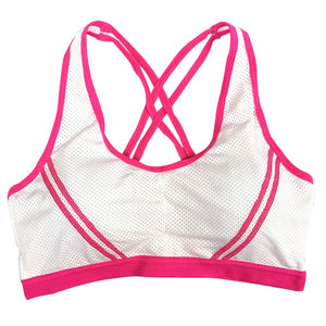 New Women Sports Bra Padded Cropped Tank Top Athletic Vest Gym Fitness Stretch Workout Yoga Tops Cross-Belt Seamless Running Bra