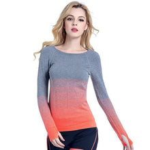 Charger l&#39;image dans la galerie, Women Gym Sports Running T-Shirt Yoga Top Fitness Long Sleeve Tops Shirts