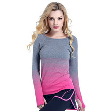 Charger l&#39;image dans la galerie, Women Gym Sports Running T-Shirt Yoga Top Fitness Long Sleeve Tops Shirts