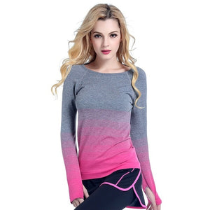 Women Gym Sports Running T-Shirt Yoga Top Fitness Long Sleeve Tops Shirts