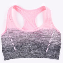 Charger l&#39;image dans la galerie, THUNSHION Sports Bra High Stretch Breathable Top Fitness Women Padded for Running Yoga Gym Seamless Crop Bra Gradient Sport Bra