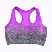 Charger l&#39;image dans la galerie, THUNSHION Sports Bra High Stretch Breathable Top Fitness Women Padded for Running Yoga Gym Seamless Crop Bra Gradient Sport Bra