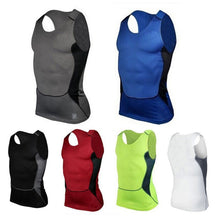 Charger l'image dans la galerie, S-XXL Mens Running Vest Gym Sleeveless Shirt Fitness  Sports Tight compression T-shirts gym high quality sports Vest