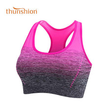 Charger l&#39;image dans la galerie, THUNSHION Sports Bra High Stretch Breathable Top Fitness Women Padded for Running Yoga Gym Seamless Crop Bra Gradient Sport Bra