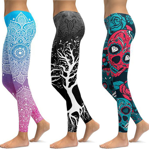 LI-FI Print Yoga Pants Women Unique Fitness Leggings Workout Sports Running Leggings Sexy Push Up Gym Wear Elastic Slim Pants